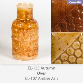 Autumn EL133 over Amber Ash EL107 Glaze Combination